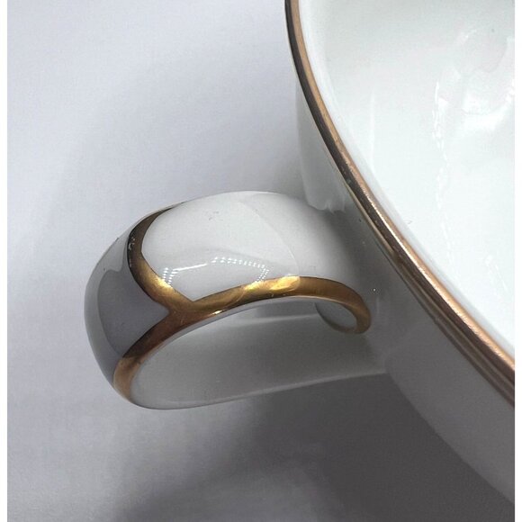 VTG Noritake Wedding Band China Gold Trim Soup Bowls With Handles Set Of 2 - Picture 3 of 7